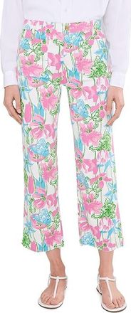 Lilly Pulitzer Harleen High-Rise Crop Jeans Womens Clothing Resort White Viney Liney : 12 27, Polyester/Spandex