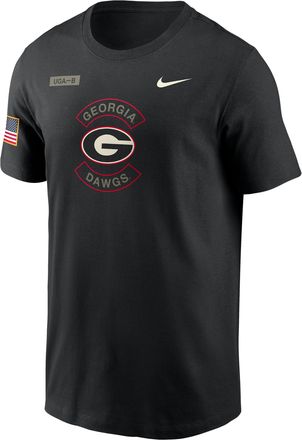 Nike Georgia Military Appreciation Nike Mens Dri-FIT College T-Shirt in Black | 02ET00ANGB-5MV