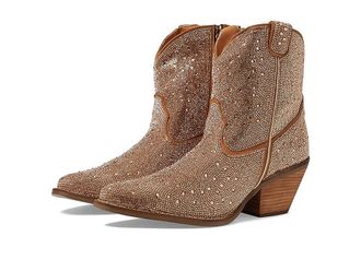 Dingo Rhinestone Cowgirl Leather Bootie Womens Shoes Rose Gold : 6 B - Medium