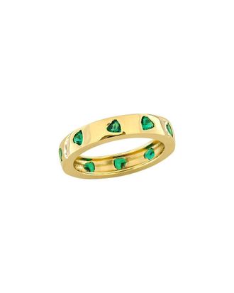 Rina Limor Gold Over Silver 1.30 ct. tw. Lab-Grown Created Emerald Eternity Ring