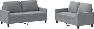 vidaXL Vidaxl - Juego de sofás con cojines 2 piezas tela gris claro