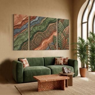 Dmora Pintura Nalesili, Estructura De Tela, Madera Nobilitada, 90x90h Cm Multicolor