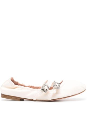 Roger Vivier Mini Strap Strass Leren Ballerinas