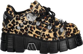 New Rock Pelo Leopardo Cuero M Tower Sneakers - Dames - Sneakers - Bruin - 38 EU - Leer - Schoenen
