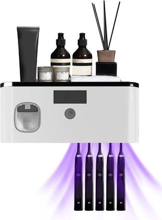 OEM Soporte De Pared Para Cepillos De Dientes Con Limpieza Uv Y Dispensador Autom&aacute;tico De Pasta De Dientes Para 5 Cepillos El&eacute;ctricos