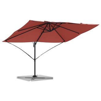 Berkfield Home Modern Cantilever Umbrella Terracotta Polyester, Steel Large in Burnt Orange