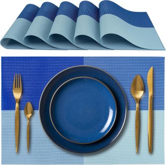 OEM Manteles Individuales Elegantes, Ideales Para La Cena, El Almuerzo Y El Desayuno (paquete De 7 Unidades). Lavables, Resistentes Al Calor, Antideslizan