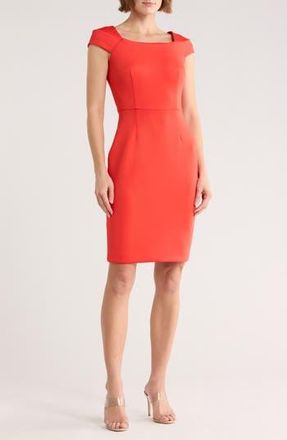 Calvin Klein Cap Sleeve Sheath Dress in Ginger at Nordstrom Rack, Size 14