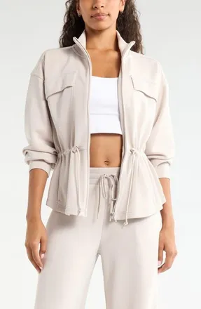 Zella Soft Luxe Utility Jacket in Grey Pebble at Nordstrom, Size X-Large
