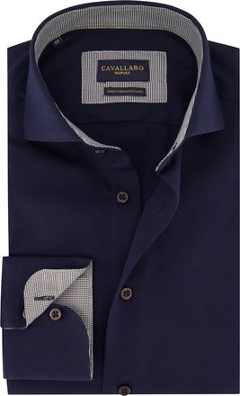 Cavallaro Business overhemd Cavallaro Napoli donkerblauw katoen
