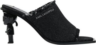 Karl Lagerfeld Schoenen, Dames, Zwart, 36 EU, Denim, Nft Hak