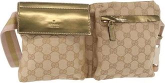 Gucci Pre-owned Belt Bags, female, Beige, Size: ONE SIZE Pre-owned Canvas Belt Bag
