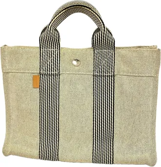 Herm&egrave;s Black Toile H Tote Bag (Pre-Owned)