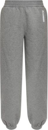 Jil Sander Trainingsbroeken Met Geprint Logo - Dames - Sweatpants - Grijs - L - Katoen - Broeken