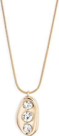 Open Edit Cubic Zirconia Pendant Necklace in Clear- Gold at Nordstrom