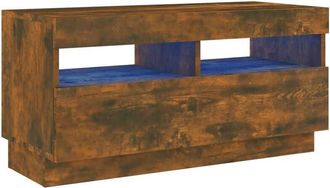 vidaXL Vidaxl - Mueble De Tv Con Luces Led Color Roble Ahumado 80x35x40 Cm