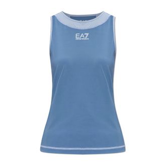 Emporio Armani Sleeveless Training Tops, female, Blue, Size: XS Performance Technical Jersey T-shirt