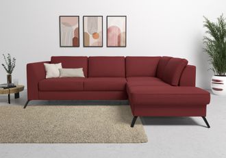 Sit&more Ecksofa »Olsen L-Form« inklusive Sitztiefenverstellung, wahlweise mit Bettfunktion, 15cm hoch