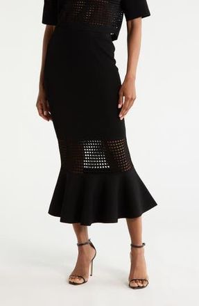 Diane Von F&uuml;rstenberg Georgia Eyelet Sweater Skirt in Black at Nordstrom Rack, Size Xx-Small