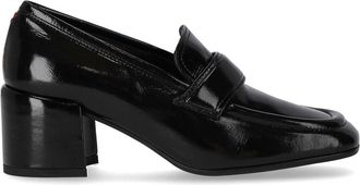 Halmanera MOCASSINO CON TACCO GLAZE NERO HALMANERA