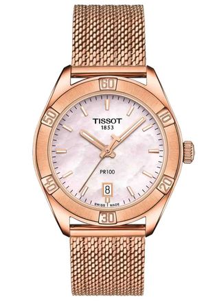 Tissot PR 100 Sport Chic Dames Horloge Roze Goud T1019103315100