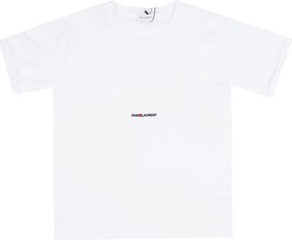 Saint Laurent White Cotton Logo T-Shirt