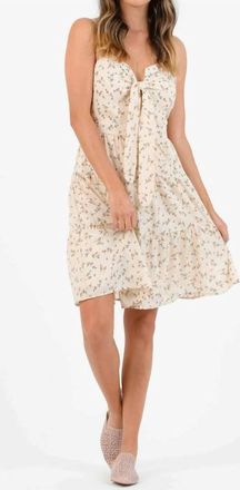 Lucca Couture Summer Floral Print Hampton Tiered Strap Boho Sun Dress In Tan