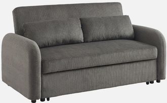 Sweeek Sof&aacute; Cama Redondeado De Pana Fina, 2 Plazas