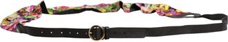 Cavalli Floral Wide Waist Metal Buckle Cintura Riem - Dames - Riemen - Veelkleurig - ONE Size - Leer - Accessoires