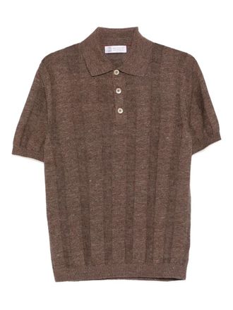 Brunello Cucinelli Brunello Cucinelli Poloshirt aus Leinen- und Baumwollmischung