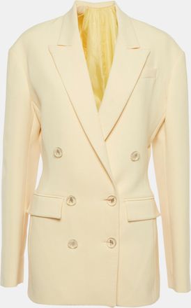 The Attico Yellow Crepe Double Breasted April Blazer