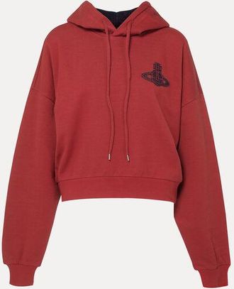Vivienne Westwood Cropped Box Hoodie Double Faced Felpa Red XS Women