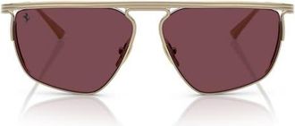 Ferrari 59mm Irregular Sunglasses in Pale Gold /Bordeaux at Nordstrom