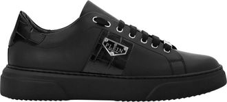 Philipp Plein Triangle Plein Low-Top Sneakers - unisex - Sneakers - Zwart - 37 EU - Leer - Schoenen