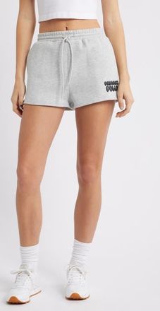 Princess Polly Cotton Blend Drawstring Sweat Shorts in Grey at Nordstrom, Size 10