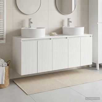 vidaXL Vidaxl Set Di Armadi Da Bagno 3 Pz Bianco Lucido 161,5 X 44,5 X 82 Cm