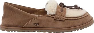 UGG Brown Zora Suede Shearling Loafers