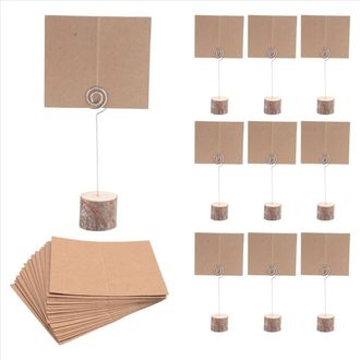 OEM 30 Portatarjetas De Madera Con Tarjetas De Alambre Trenzado, Estilo R&uacute;stico