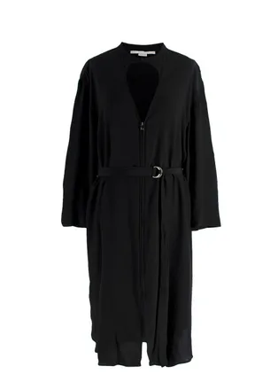 Stella McCartney Black Zip Through Silk Dress Size XXL