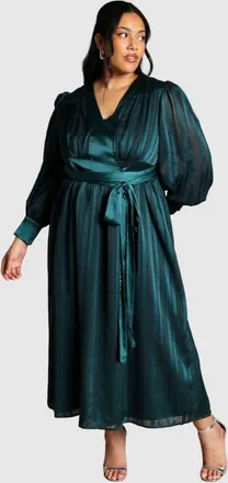 Coast Plus Stripe Maxi Dress in Emerald at Nordstrom, Size 14
