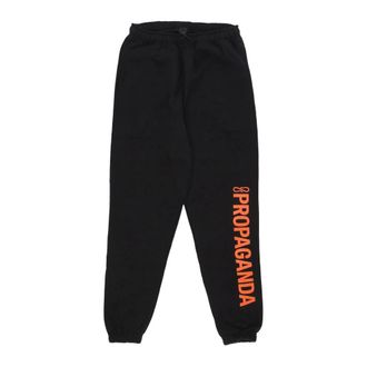 PROPAGANDA Sweatpants, male, Black, Size: XS Black Vertical Logo Sweatpants