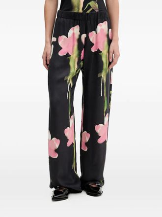 Stine Goya floral-print palazzo pants - women - TENCEL Lyocell (LENZING)/Viscose - M - Black