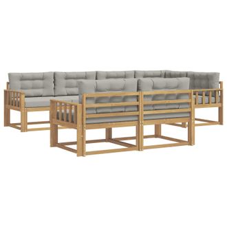 vidaXL Conjunto De Sof&aacute;s De Exterior 6 Pcs Blanco Y Gris Claro Vidaxl