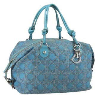 Dior Pre-owned Handbags, female, Blue, Size: ONE SIZE Pre-owned Boston Bag