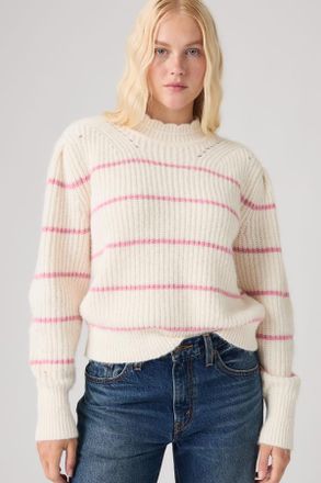 Levi's Su&eacute;ter de cuello redondo Thea - Mujer - XS - Blanco / Eva Stripe Egret