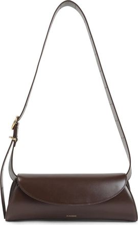 Jil Sander Dark Heart Leather Cannolo Bag - Dames - Schoudertassen - Bruin - ONE Size - Leer - Tassen