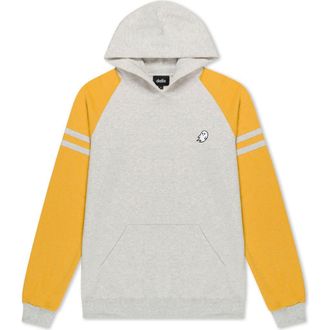 Dalix Mens Ghost Varsity Midweight Hooded Sweatshirt in Oatmeal Indigo at Nordstrom, Size Xx-Large