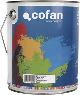 cofan Esmalte Sint&eacute;tico (4 L) Blanco Satinado, Esmalte Sint&eacute;tico Al Disolvente Disponible En Una Amplia Gama De Colores Y Tonalidades Fabricado A Base De Re