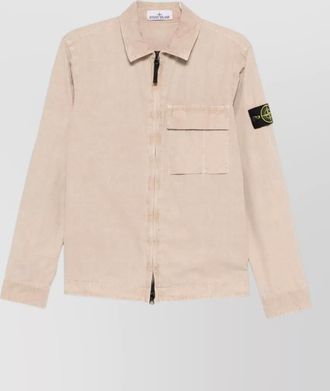 Stone Island cotton shirt long sleeves front pocket