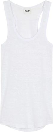 Isabel Marant Thea Mouwloze Top - Dames - Tops zonder mouwen - Wit - XS - Linnen - Tops
